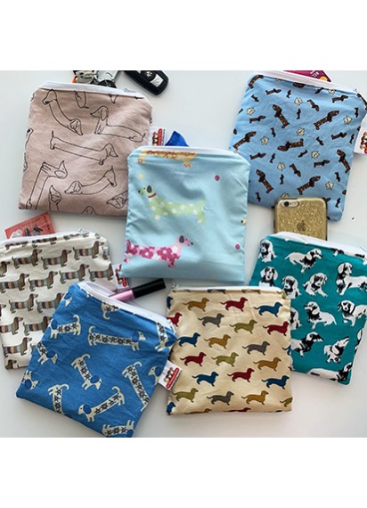 Dachshund Print Zip Pouch
